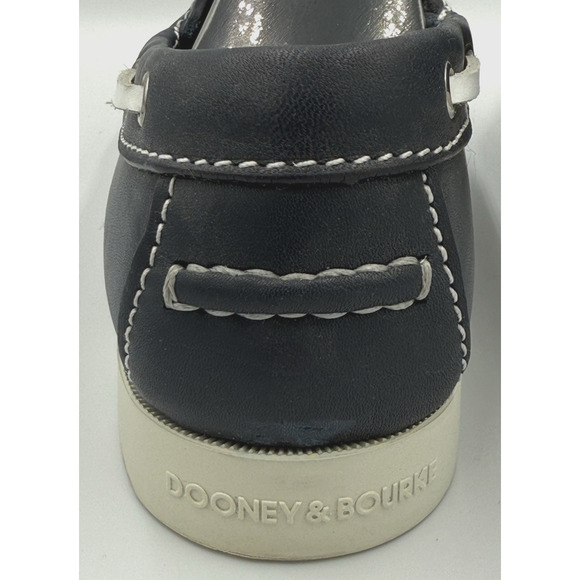 Dooney & Bourke Men's Boat Shoe's Size 9 Navy Leather Deck Moc Toe Portugal - Picture 8 of 13